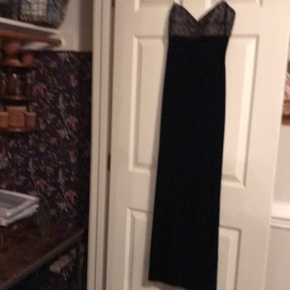 Velvet black dress with beaded top
